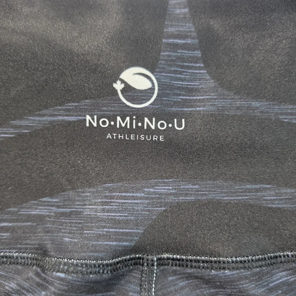 NoMiNoU‎ Indigenous Art Leggings L Large Black Red Recycled Yoga UPF 50 NWT